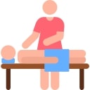 massage på briks af en fysioterapeut