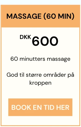 pris på en times massage hos Smertefys i Køge