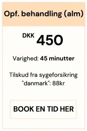 Pris på opfølgende behandling hos Smertefys